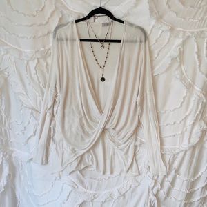 flowy white drape shirt!